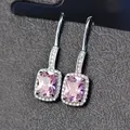 Boucles d'oreilles en argent Sterling S925 pour femmes bijoux fins en diamant rose/jaune de luxe