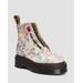 Sinclair Floral Mash Up Leather Platform Boots - White - Dr. Martens Boots