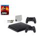 Sony 2215B PlayStation 4 Slim 1TB Gaming Console Black 2 Controller Included with Read Dead Redemption 2 Game BOLT AXTION Bundle Lke New