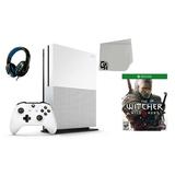 Microsoft Xbox One S 500GB Gaming Console White with The Witcher 3- Wild Hunt BOLT AXTION Bundle Used