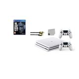 Pre-Owned Sony PlayStation 4 Pro Glacier 1TB Gaming Consol White 2 Controller Included with The Last of Us Part II BOLT AXTION Bundle (Refurbished: Like New)