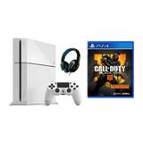 Sony PlayStation 4 500GB Gaming Console White with Call of Duty Black Ops 4 BOLT AXTION Bundle Like New