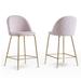 Best Master Furniture Evie Velvet Upholstered Bar Stool (Set of 2)