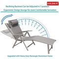 EEPHO Aluminum Outdoor Folding Reclining Adjustable Chaise Lounge Chair with Cup Holder for Outdoor Patio Beach