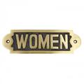 Renovators Supply Solid Brass Women Sign Plaque 2.18 H x 7 W Brass Metal Door Sign Lacquered Finish Home or Office Women Restroom Door Sign Plaque w/Screws