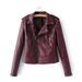 Women Leather Short Jacket Jacket Zipper Casual Quilting Trend PU Short Jacket Fashion Motorcycle Jacket