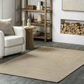 nuLOOM Elisabet Chevron Striped Jute Area Rug 8 x 10 Natural