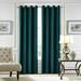 Voguele Single Curtain Panel Velvet Grommet Blackout Window Curtain For Bedroom Thermal Insulated Window Drape Plain Solid Color Room Darkening Curtain Dark Green W:52 xL:96