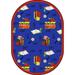 Joy Carpets 1564CC-01 Kid Essentials Bookworm Language & Literacy Oval Rugs 01 Blue - 5 ft. 4 in. x 7 ft. 8 in.