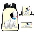 101 Dalmatians Children School Bag Charming Elegant Attractive Design Shoulder School Book Bag with Pencil Case 3Pcs for Kids Boys Girls for Gift to Friens