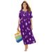 Plus Size Women's Stamped Empire Waist Dress by Woman Within in Radiant Purple Starfish (Size 3X)