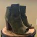 Jessica Simpson Shoes | Jessica Simpson Dark Olive Suede Open-Toe Bootie Sz 8.5 | Color: Green | Size: 8.5