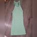 Free People Dresses | Free People Cream Green Striped Halter Tennis Dress Sz M | Color: Cream/Green | Size: M