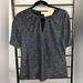 Michael Kors Tops | Michael Kors Black & Silver Glitter Short Sleeve Keyhole Top Size Medium | Color: Black/Silver | Size: M