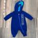 Nike One Pieces | Nike Infant's Zip Front Long Sleeve Hooded Coverall Outfit Blue Size Newborn | Color: Blue/White | Size: Newborn