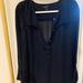 J. Crew Tops | J. Crew Long Sleeve Button V Neck Blouse | Color: Black | Size: 4