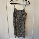 J. Crew Dresses | J.Crew Sleeveless Dress Flounce Black And White Dots With A Ruffle In The Front | Color: Black/White | Size: 4