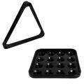 Bundle of 2 items: OKKO Billiard Pool Table Deluxe Heavy-Duty Plastic 8 Ball Triangle Rack & OKKO Plastic Billiard Pool Ball Tray for Standard 2 Â¼ Pool Balls