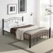 King Size Metal Bed Frame with Headboard and Footboard Bronze