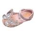 JDEFEG Buoy Boots Kids Fashion Spring and Summer Children Dance Shoes Girls Dress Performance Princess Shoes Rhinestone Pearl Sequin Bow Hook Loop Youth Winter Shoes Pink 25