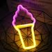 Ice Cream Neon Sign Ice Cream Neon Lights for Bedroom Decorations Battery/USB Powered Ice Cream Shaped Night Light for Children Baby Room Bar Recreational Party Decoration(2PCS)