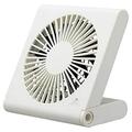 Doshisha Desktop Fan Slim Compact Fan 3 Power Supply (AC USB Dry Battery) Air Volume 3 Levels Quiet Pieria White
