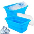 Extra Large Ice Block Mold with Lid Silicone Large Ice Cube Maker Foldable Ice Block Maker Mold Easy Release Large Ice Cube Container Dishwasher Safe Portable for Chiller Food Cooler 11.4Ã—6.3Ã—4.9in