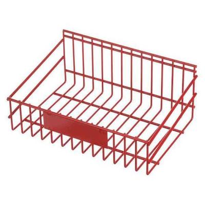 MARLIN STEEL WIRE PRODUCTS 01431010-05 Rectangular Storage Basket, Steel, Red