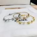 Bracelets à breloques en cristal de fil d'acier pour femmes et filles bracelet à main personnalisé