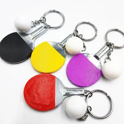 Porte-clés à pendentif chauve-souris de Tennis de Table 2 pièces Mini porte-clés pour cadeaux
