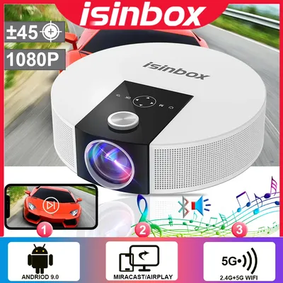 ISINBOX-Projecteur Q10 Android 9.0 5G WIFI Full HD natif 1080P 4K vidéo film LED