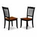 Set of 2 11" Wood Dining Chairs Black/Cherry - 11x40