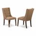 Set of 2 38" Fabric Dining Chairs Mahogany/Brown - 21x38