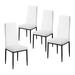 Set of 4 Dining Chairs PU Leather Chairs Upholstered White - 1 7x 31