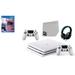 Sony PlayStation 4 Pro Glacier 1TB Gaming Consol White 2 Controller Included with Detroit Become Human BOLT AXTION Bundle Used
