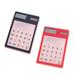 NUOLUX 2Pcs Solar Powered Calculator Clear Touch Calculator Ultra Thin Calculator for Students