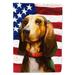 Caroline s Treasures Bruno Jura Hound Dog American Flag Garden Flag