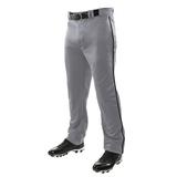 Martin ADULT Baseball Softball Belt Loop Grey Pants with Single Stripe Piping Small-XLarge