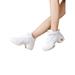 Woobling Women Dance Shoes Thick Soled Sneakers Platform Jazz Shoe Square Casual Split Sole Breathable White with Plush Lined 4