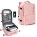 Hand Luggage Travel Backpack Expandable Backpack Hand Luggage Large Laptop Backpack for Women Men Flight Approved Luggage Bag for Travel Weekend(Pink)
