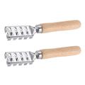 Fish scale peeler fish scale peeler bone powder scraper fish skin peeler brush with wood (silver) (2pcs)