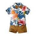 JDEFEG Bow Tie Outfits 4T Toddler Boys Short Sleeve Floral Prints T Shirt Tops Shorts Child Kids Gentleman Outfits Baby 6 Pajamas for Teens Girls Pajama Sets Khaki 100