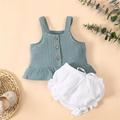 Tejiojio Girls and Toddlers Soft Cotton Clearance Toddler Kids Baby Girls Summer Bow-knot Double-strap Blouse Shorts Clothes Set