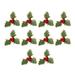 HOMEMAXS 10pcs Creative Christmas Plant Stem Pick Garland Accessories Decoration Artificial Berry Green Leaf Pick Plant for DIY Home Ornament (Red Berry Style)