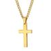 Simple Plain Cross Pendant Chain Necklace Jewelry Men NEW Black/Gold/Sliver X8F9