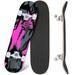 Prxcm Skateboard Complete for Beginners Adults Teens 31 x 8 Abstract seamless chaotic urban geometric elements scuffed drops stars Maple Double Kick Concave Skateboards