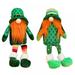 SILVERCELL St. Patrick s Day Mr and Mrs Gnomes Plush- Green Handmade Swedish Tomte Adorable Scandinavian Faceless Doll Party Favors for St. Patrick s Day Home Decors Holiday Presents