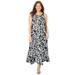 Plus Size Women's Halter Maxi Dress by Catherines in Black Tropical Floral (Size 1X)