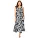 Plus Size Women's Halter Maxi Dress by Catherines in Black Tropical Floral (Size 4X)