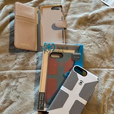 Michael Kors Cell Phones & Accessories | Iphone 7 Plus Set Of 3 Cases. 2 Spec Case A Michael Kors Leather Rose Case. | Color: Orange/White | Size: Iphone 7 Plus
